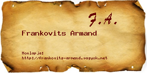 Frankovits Armand névjegykártya